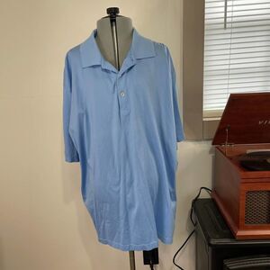 Peter Millar blue cotton polo shirt with BMCC embroidery sleeve size XL